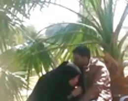 巴基斯坦 hijabi bj 和手工作，直到暨公共公園